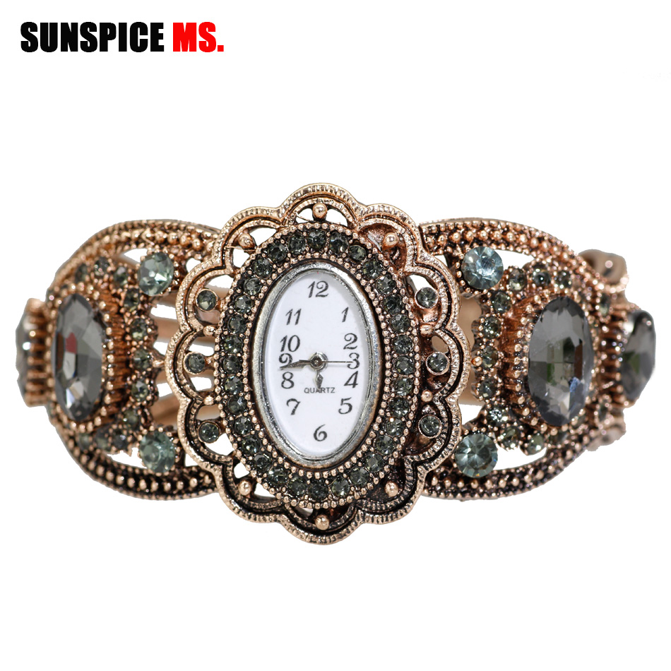 Indian Jewelry Watches - Reloj de pulsera de cuarzo SUNSPICE-MS,