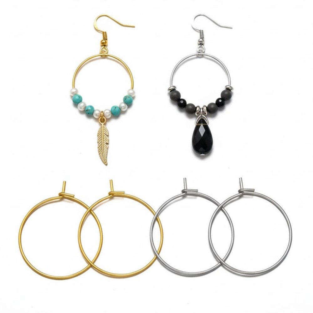 Hoop Earrings - 50 Piezas de Aros de Acero