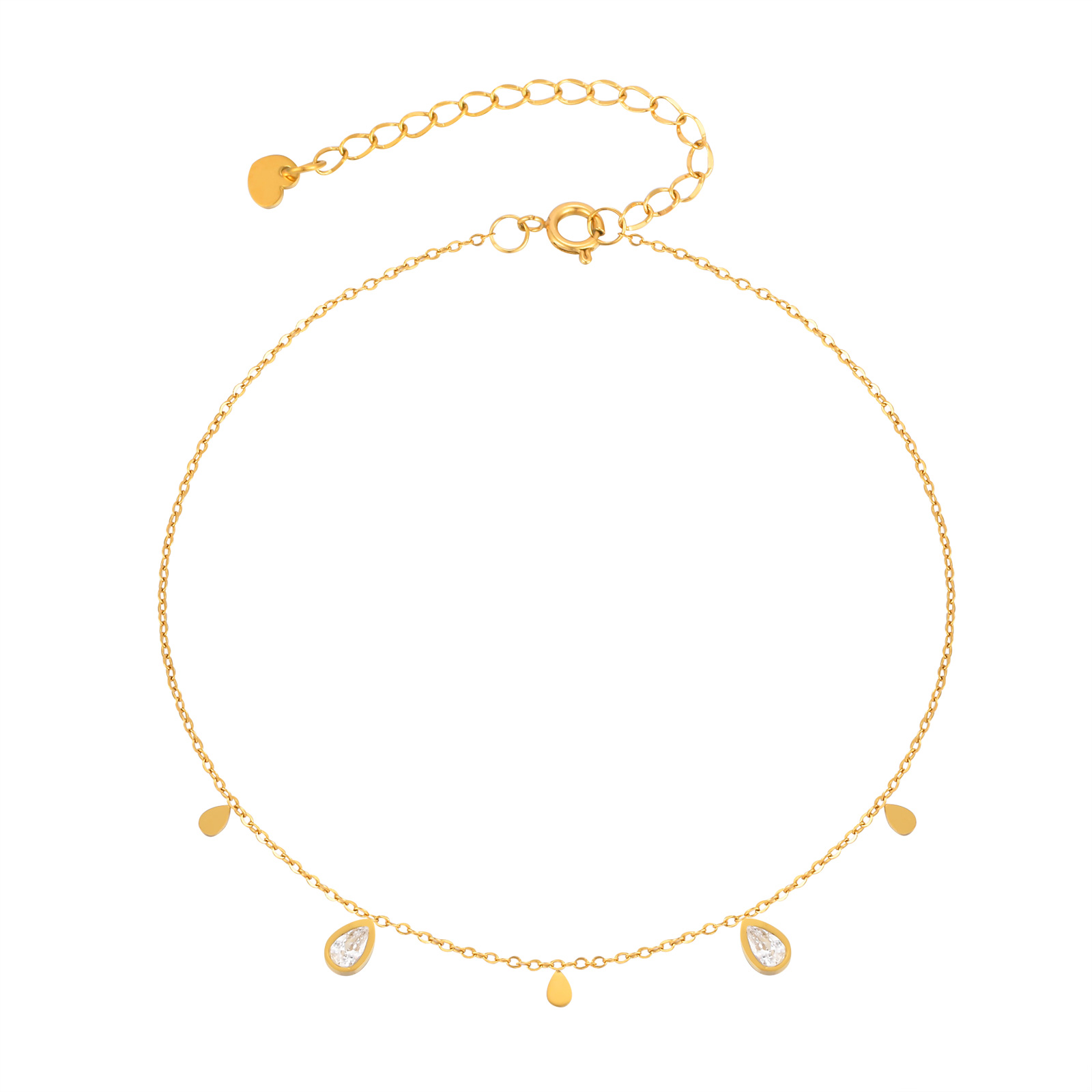 Jc Jewelry & Watches - Tobillera delicada de circón con forma