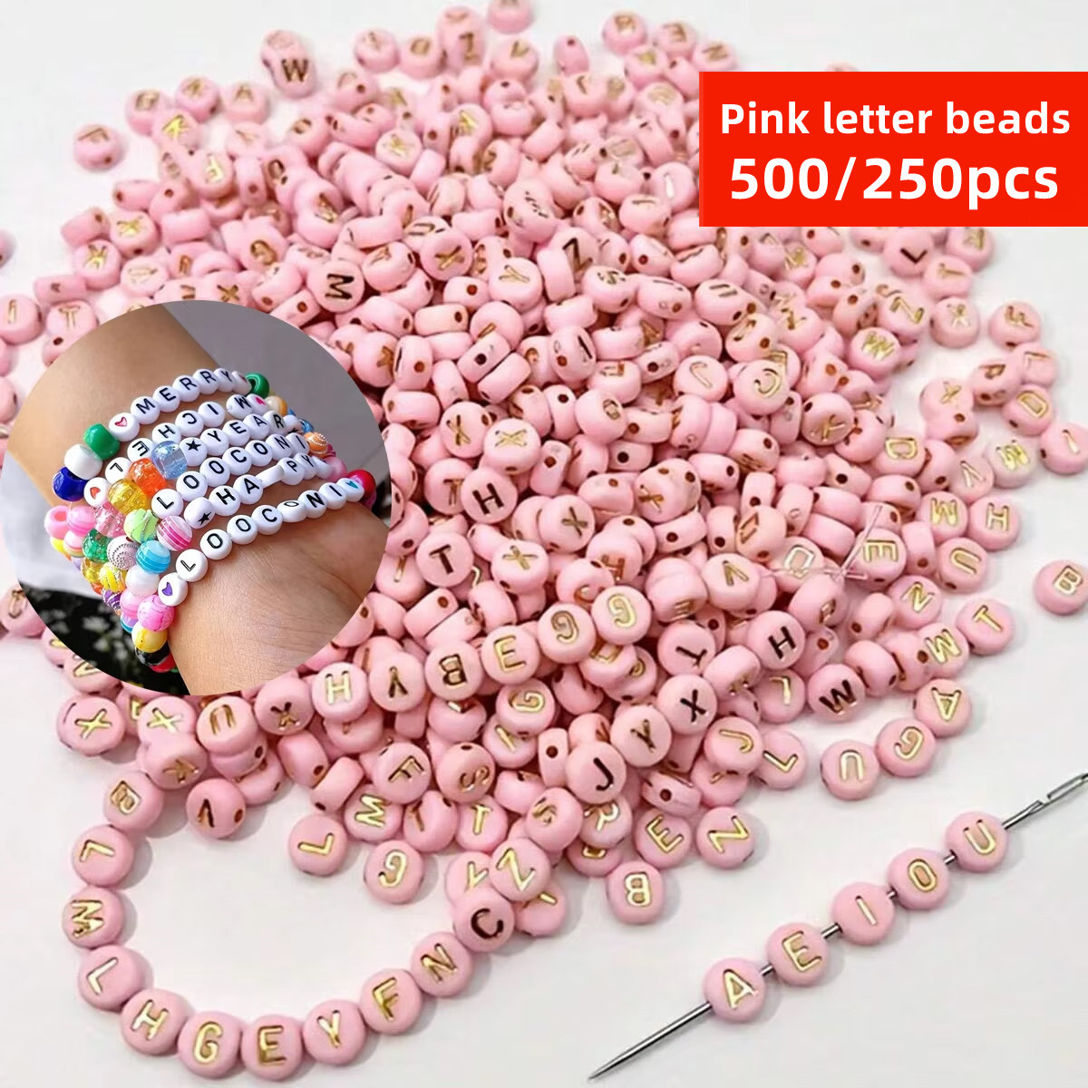 Jewelry Quotes - 500/250 piezas de letras rosas de