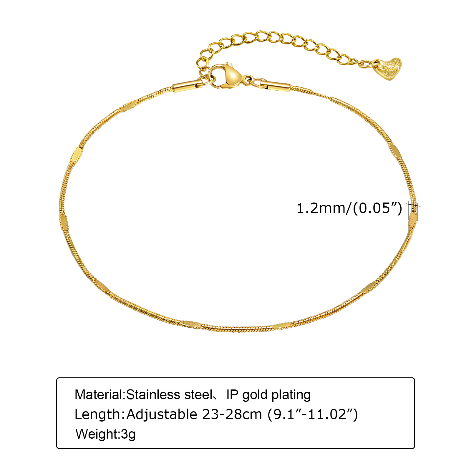 Tobilleras de cadena de serpie - Jc Jewelry & Watches reseña y precio