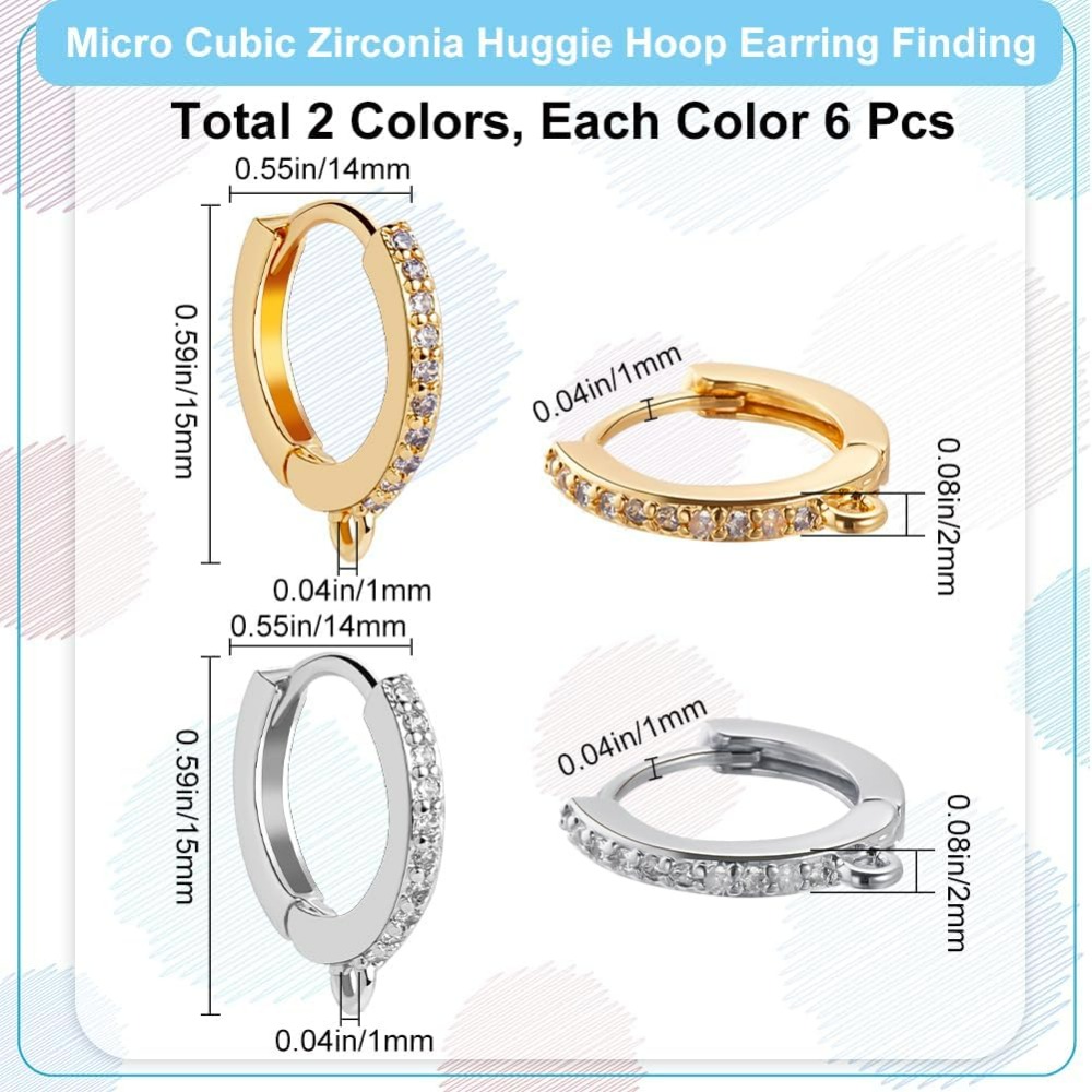 1 caja de 12 Uds. Ganchos redo - Hoop Earrings reseña y precio