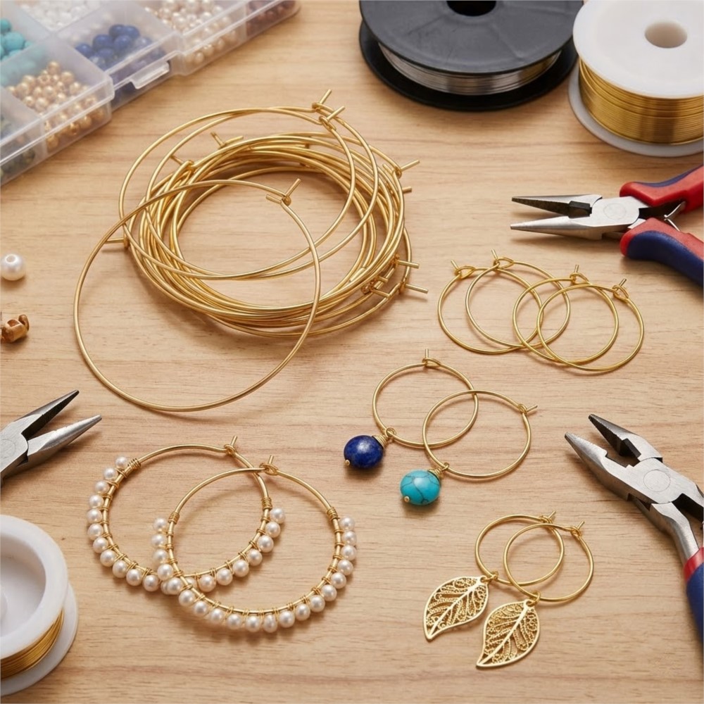 50 Piezas de Aros de Acero Ino - Hoop Earrings reseña y precio