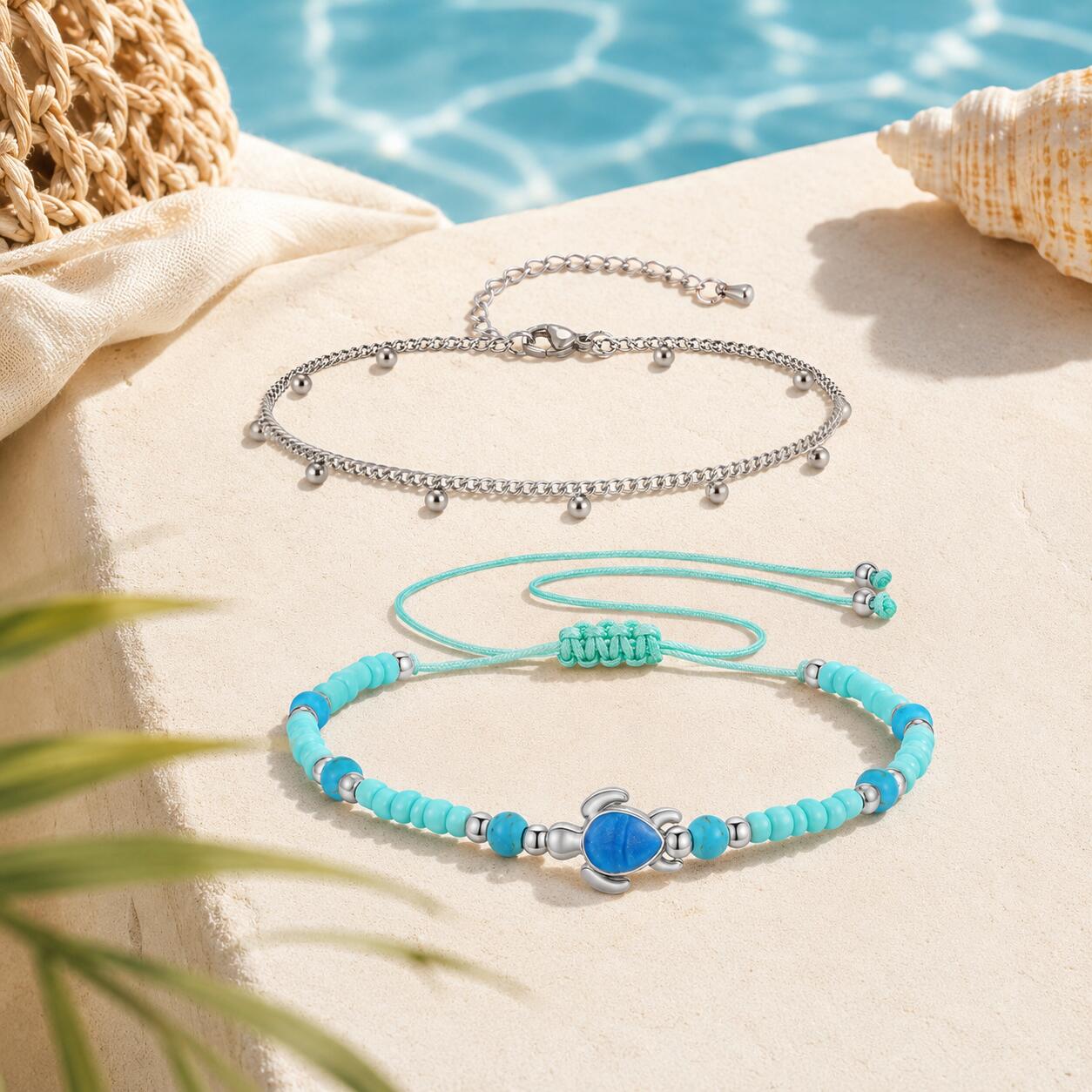 Conjunto de Tobilleras de Acer - Jc Jewelry & Watches reseña y precio