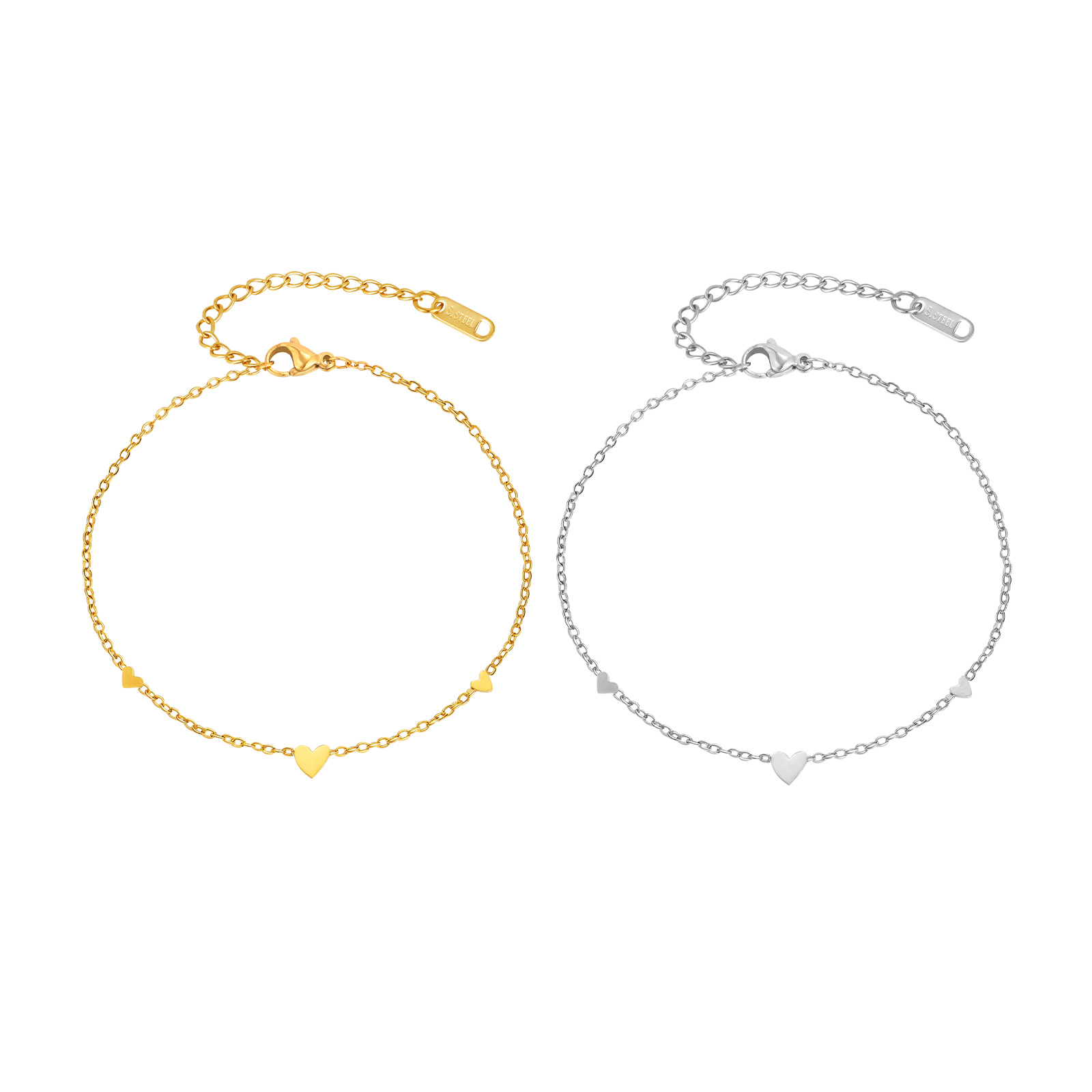 Tobilleras de corazón de acero - Jc Jewelry & Watches reseña y precio