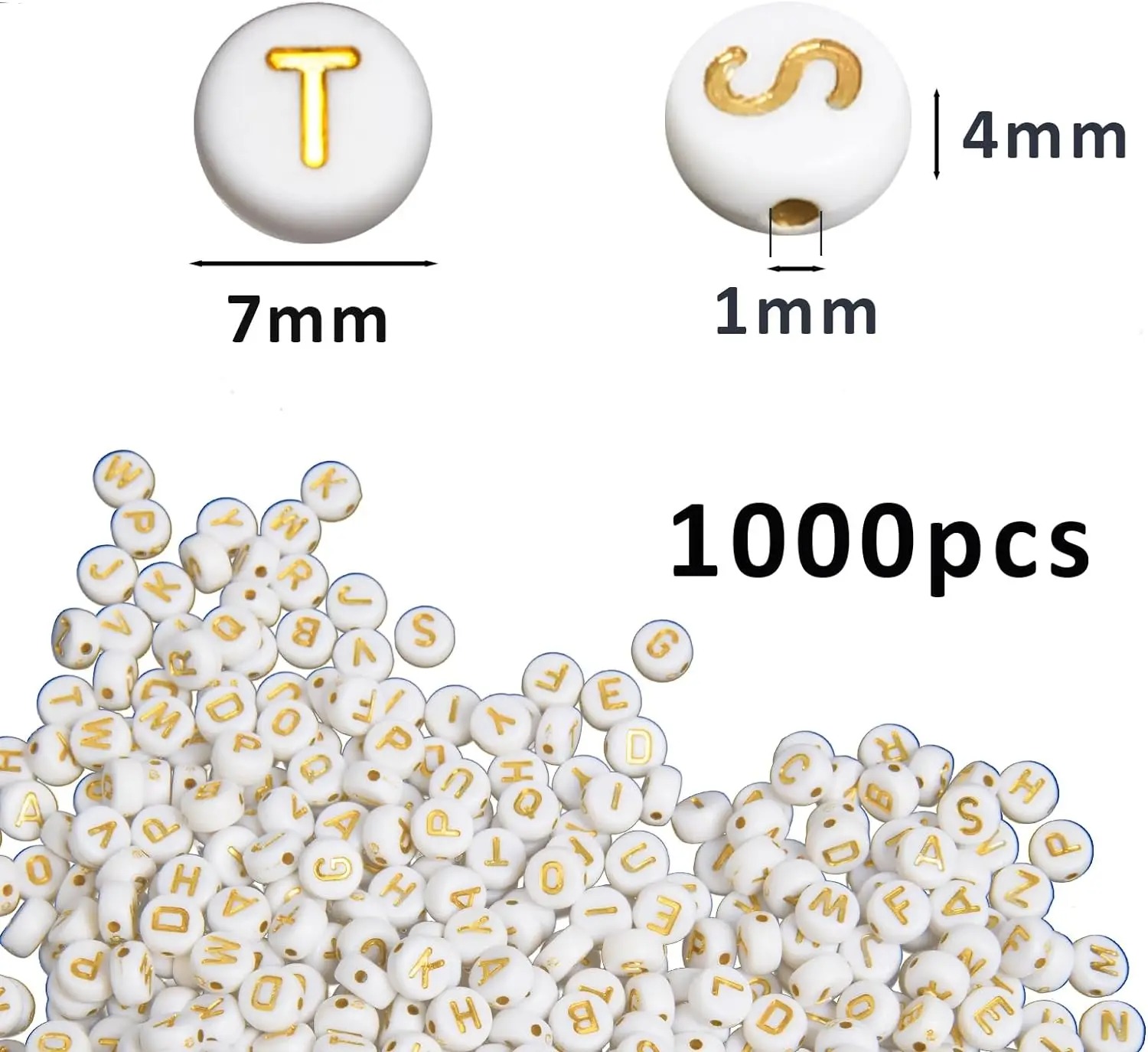 1000 Cuentas de Letras Blancas - Jewelry Quotes reseña y precio