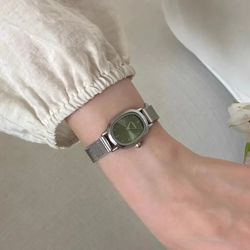 Reloj verde con esfera ovalada - Jewelry Watches For Women reseña y precio