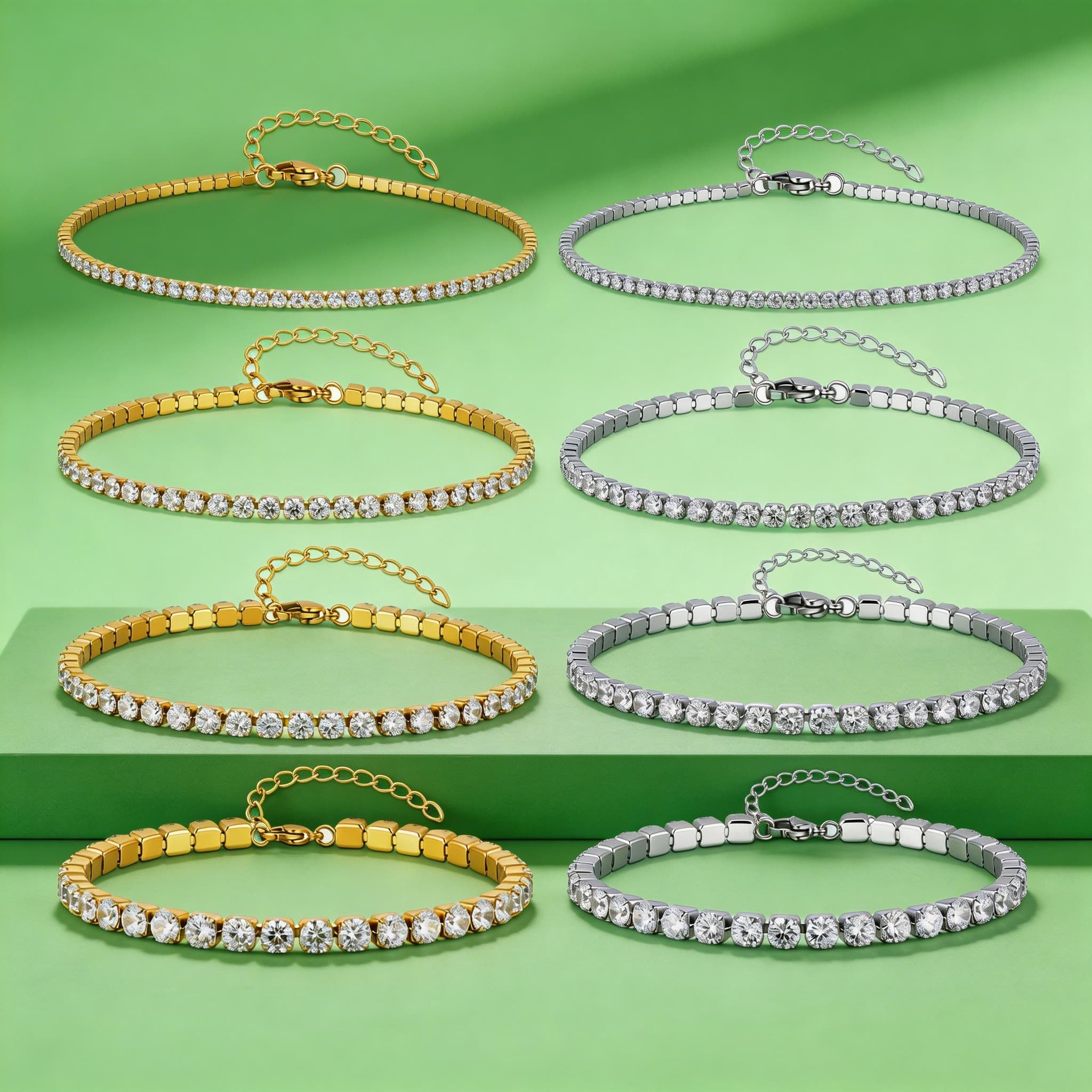 Tobillera de cadena de circoni - Jc Jewelry & Watches reseña y precio