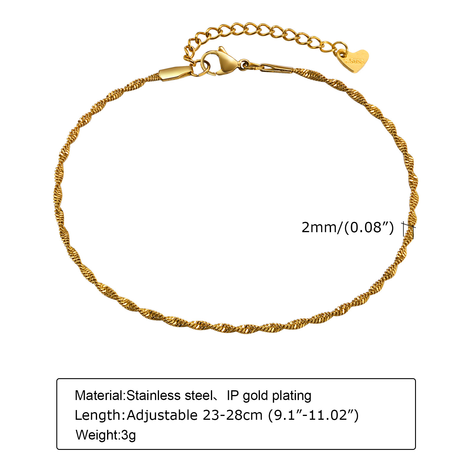 Tobillera impermeable de acero - Jc Jewelry & Watches reseña y precio