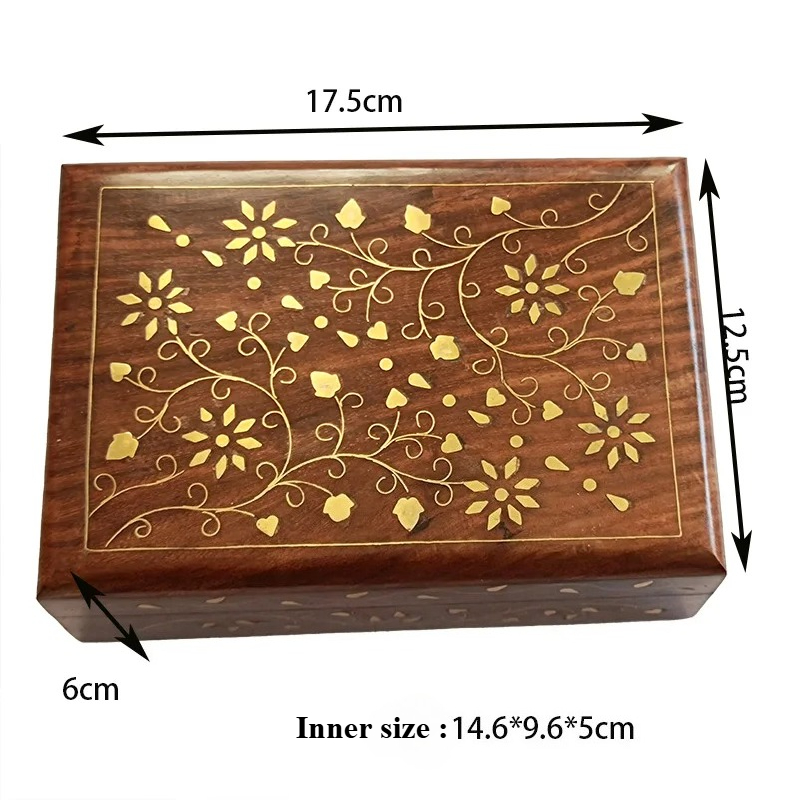 Caja de Madera Maciza con Incr - Indian Jewelry Watches reseña y precio