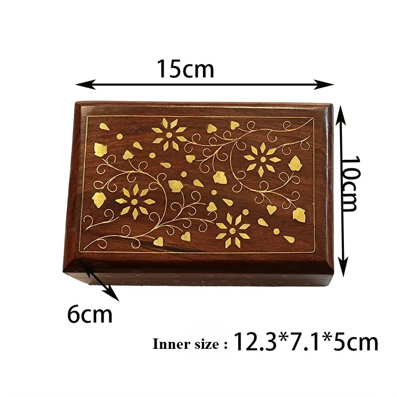Caja de Madera Maciza con Incr - Indian Jewelry Watches reseña y precio